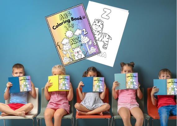 ABC 123 Coloring Book, Educational Preschool Activity, Learning Fun, Early Childhood Development, Gift for Kids, Learning Tool
