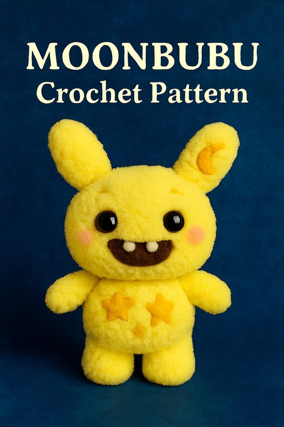 Moonbubu Crochet Pattern PDF, Cute Amigurumi, Moon Plush DIY Download, Crochet Plush Pattern, Craft Gift, Beginner Project, Crochet Gift