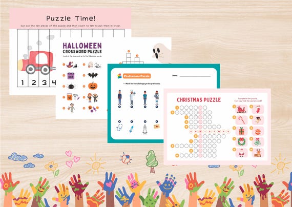 Kids Game Worksheet, Maze Game, Halloween Crossword Puzzle, Letter Paths, Code Addition, Shapes And Numbers, All Seasons, Educational