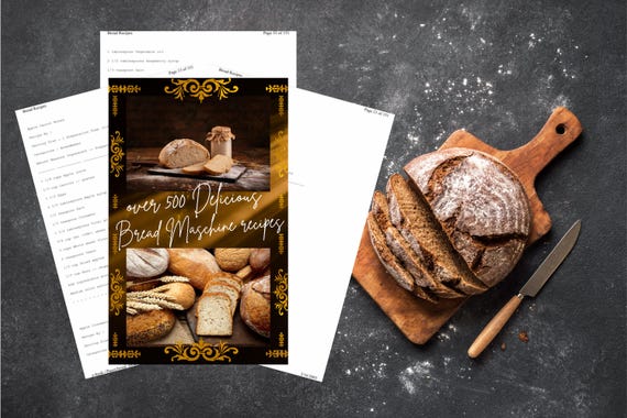 Delicious Bread Machine Recipes, Easy Bread Recipes, Bread Baking Guide, Homemade Bread Cookbook, Gift for Bakers, Bread Recipes