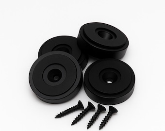 Cutting Board Feet 1" – Black Anodized Aluminum Non-Slip Hardware for Charcuterie Boards, Trays, Woodworking & DIY Projects