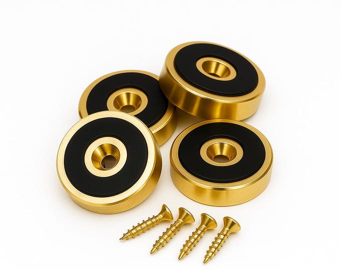 Cutting Board Feet 1" Solid Brass, Non-Slip Hardware for Charcuterie Boards, Butcher Blocks, Serving Trays, Woodworking & DIY