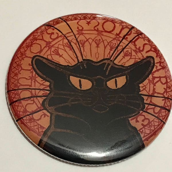 Le Chat Noir - The Black Cat - Art - Button or Magnet -- 1, 1.5 or 2.25 inches!