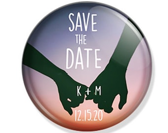 Wedding - Save The Date  Magnets  - Custom Magnets - 2.25 inch round