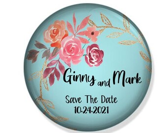 Wedding - Save The Date  Magnets  - Custom Magnets - 2.25 inch round
