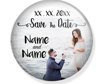 Wedding - Save The Date  Magnets  - Custom Magnets - 2.25 inch round - Customizable - Use your own photo!