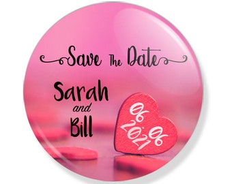 Wedding - Save The Date  Magnets  - Custom Magnets - 2.25 inch round