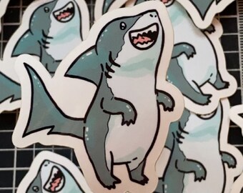 Hybrid Animal Creations, Puppy and Shark, Vinyl Sticker, Scratch Proof, Die Cut, Waterproof