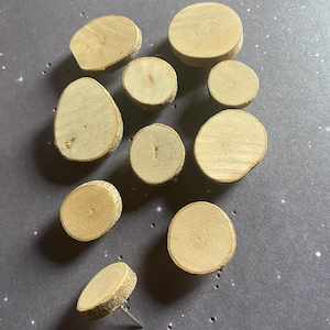 10 Rustic Wood Push Pins, Rustic, Round, Various sizes, Office Decor, Novelty Thumb Tacks, Fall, Autumn Gift for Teachers, Men, Weddings