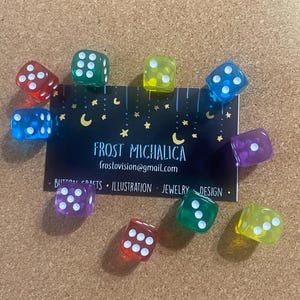 Set of 10 Colored Dice Push Pins, Office Decor, Novelty Thumb Tacks, Dorm Decor, Home, School Supply, Die, Dice, Cute, Nerd Decor, Gaming