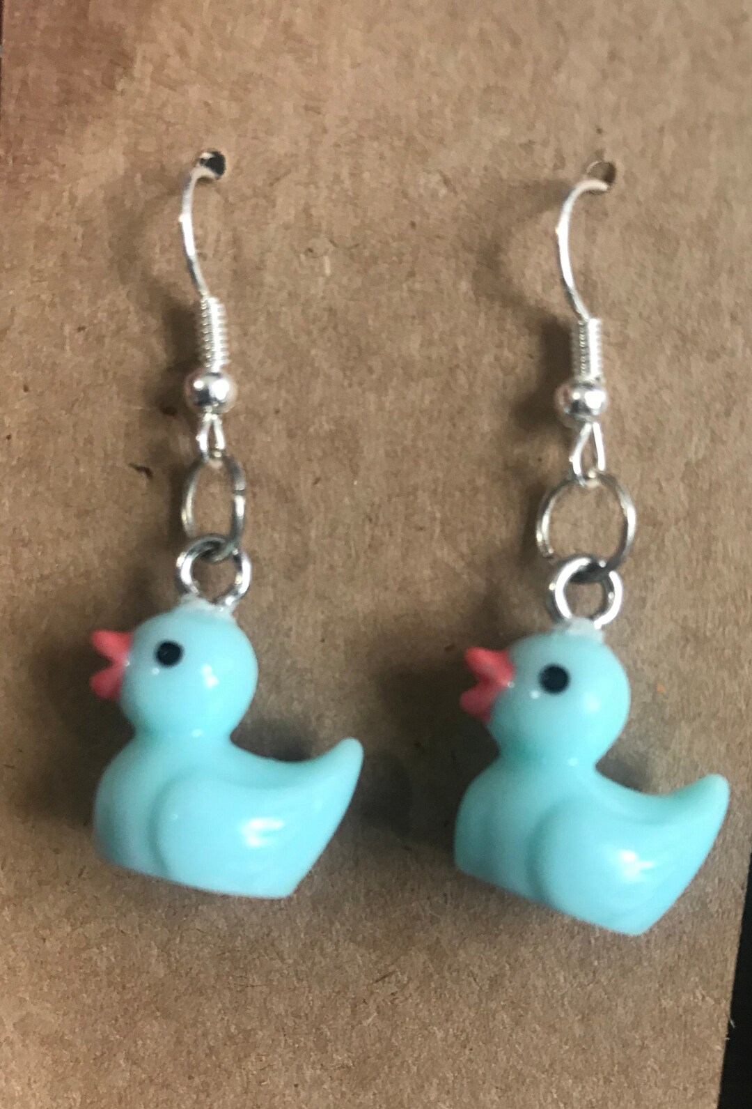 Miniature Rubber Ducky Earrings Light Blue Light Weight Etsy