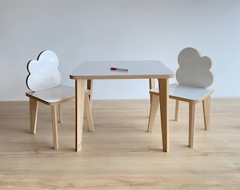 Kids Table and Chairs Set | Activity Table | Nursery Furniture | Gift For Birthday | Cloud Chair