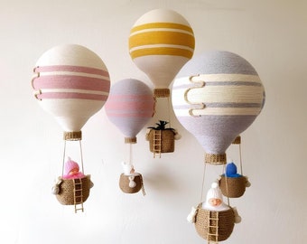 Hot Air Balloon Nursery Decor | Baby Mobile | Baby Gift | Playroom Decoration | Wall Hangings