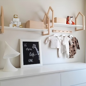 Wooden Nursery Shelf: Montessori Bookcase with Roof Design