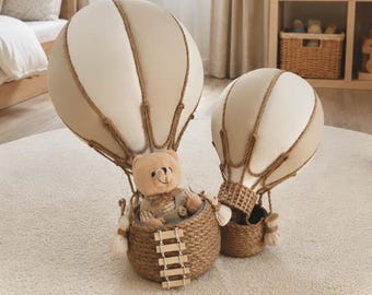 Leather Hot Air Balloon Nursery Decor | Baby Gift | Baby Mobile | Playroom Decoration