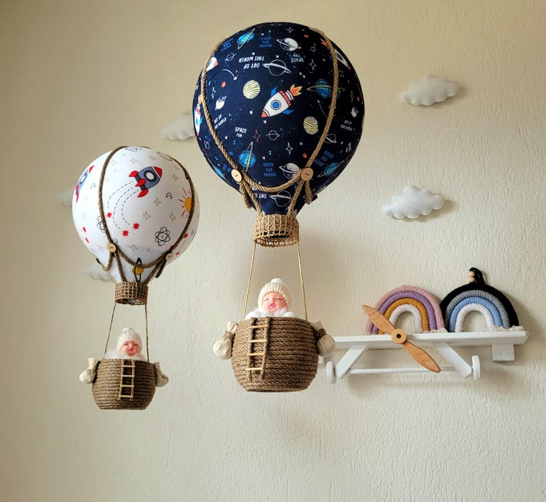 Hot Air Balloon Nursery Mobile: Handmade Baby Room Decor - Etsy