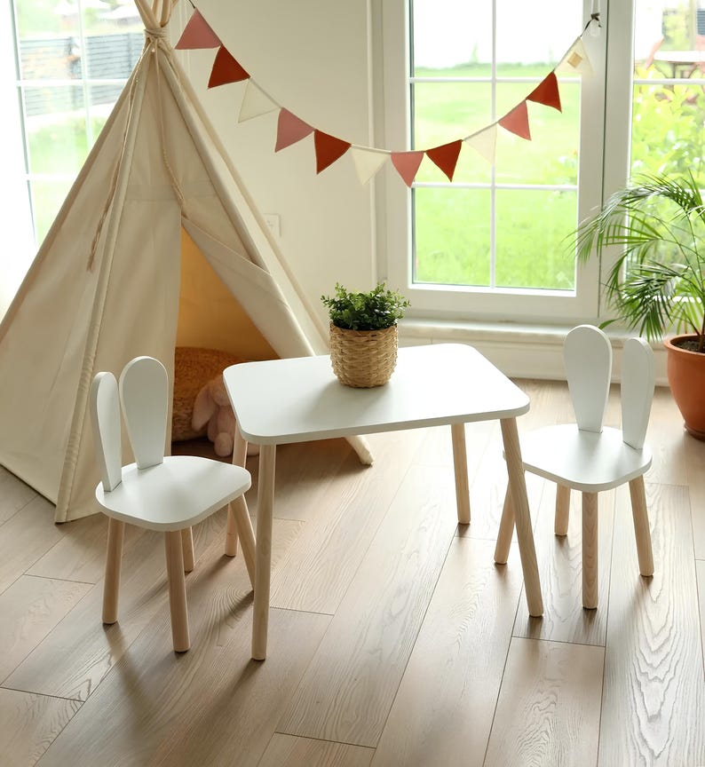 Kids Table and Chair Set | Kids Activity Table | Kids Furniture | Bunny ...