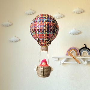 Handcrafted Hot Air Balloon Nursery Mobile: Baby Room Decor