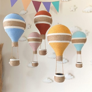 Handcrafted Hot Air Balloon Nursery Mobile: Kids Room Decor