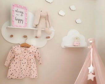 Cloud Nursery Shelf Set: Wooden Kids Room Decor