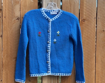 Vintage 1970s Jantzen Bavaria Style Knitted Cardigan Sweater
