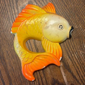 Vintage 1977 Miller Studio Chalkware Golfish Wall Decor