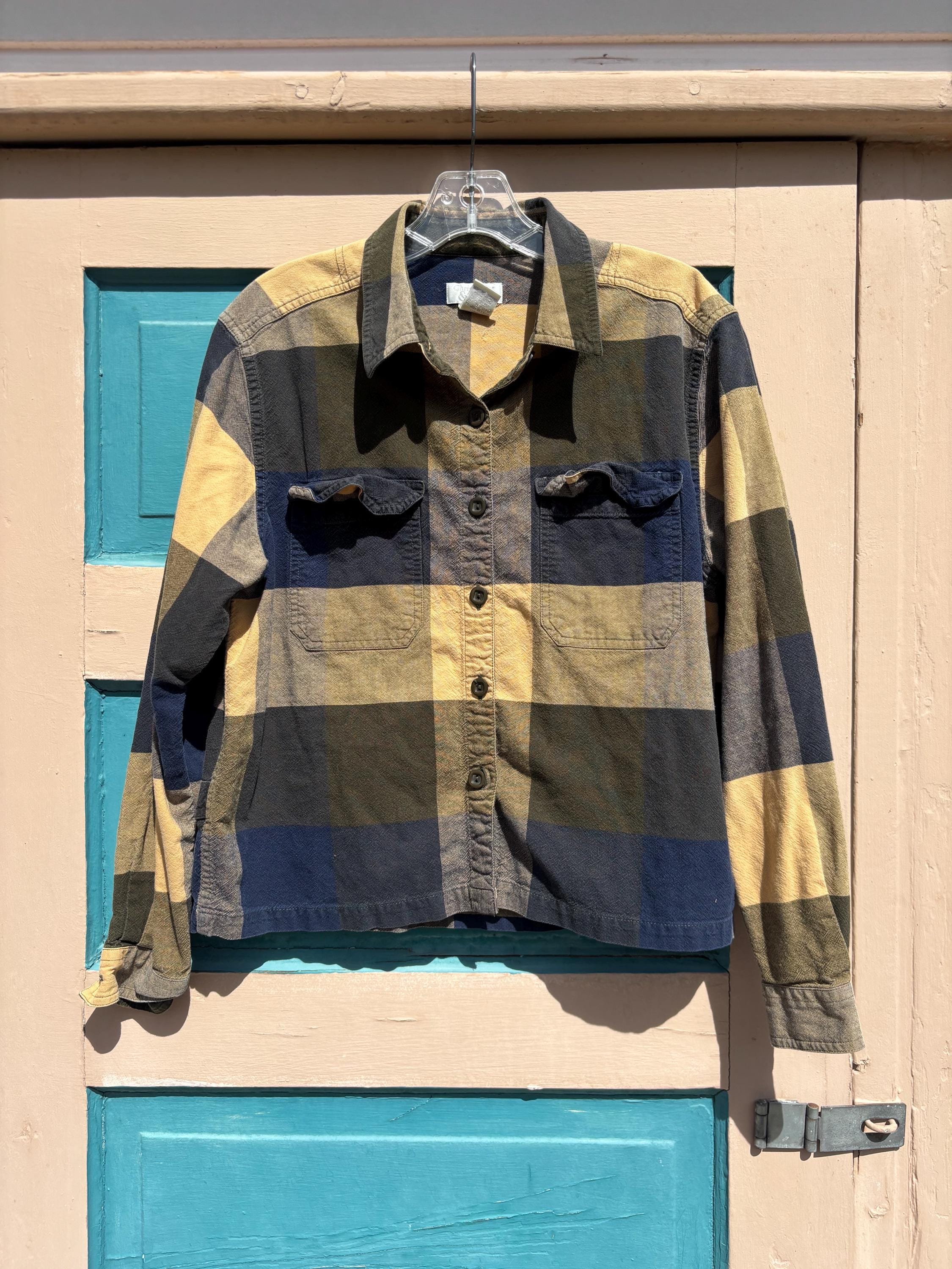 blue and white chevron dress Hartford Button Down Flannel Shirt main image 0