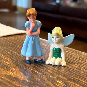 Vintage Disney Peter Pan’s Wendy and Tinker Bell PVC Toys