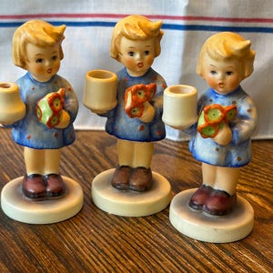 Antique Lot of Mini Hummel Candle Holder Figures Goebel W. Germany