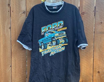Rare Vintage 1990s Ford Truck Powered Traction Action Single Stitch T-Shirt