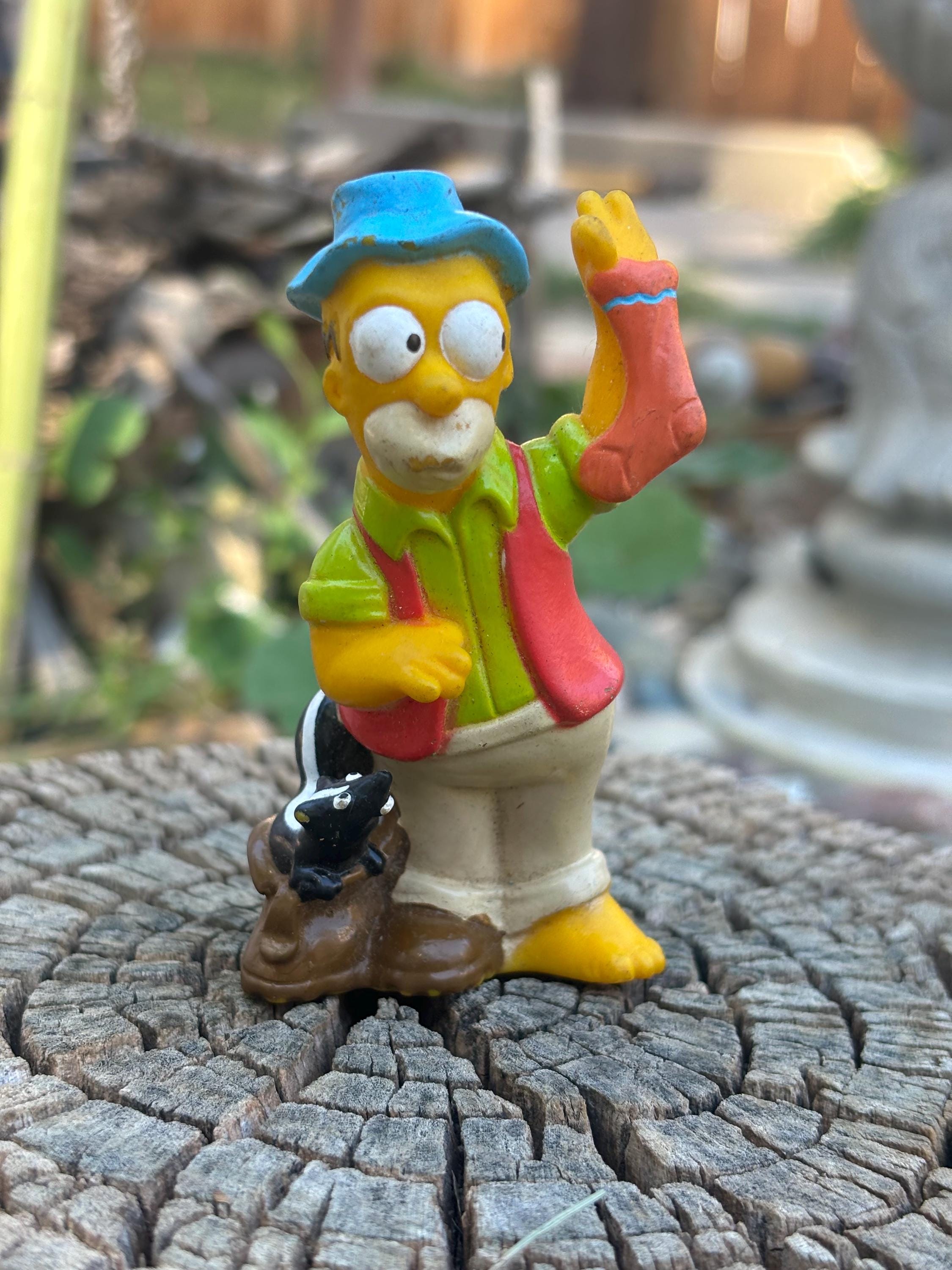 Figurine Les Simpson - Omer (Chaussette) - Années 1990, Hauteur 8.5 Cm - Occasion