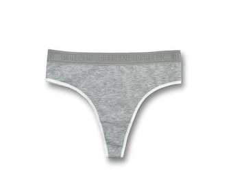 Cotton Thong Set for Women | 3 Pack String Underwear | Marie women's thongs set (3 pieces), gray