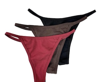 Organic Cotton Thong Panties Set | High Cut, Modern Lingerie