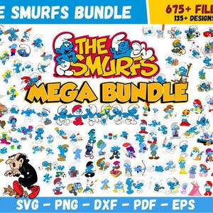 Schlümpfe PNG-Bundle, Schlümpfe Schrift PNF-Dateien für Cricut, Schlümpfe Schnittdateien, Schlümpfe png Clipart Mega Bundle, überlagerte svg, Alphabet-Zahlen-Symbole