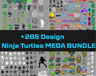 Ninja Turtles PNG Clipart Layered files for Cricut cut print, Mutant Ninja Turtles PNG, Digital Download Clipart