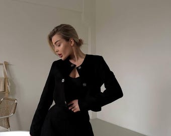Two Piece Linen Suit for Women – Womens Blazer and Pants Set, White Women Suit, Workwear or Casual Office Outfit, Skirt Suit Style