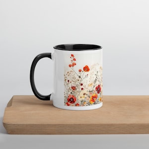 Ceramic mug | Multicolor mug | mug with flower meadow