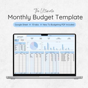 Monthly Budget Template Google Sheets | Finance Tracker, Paycheck Budget Planner, Expense Tracker Excel | Household Budget Spreadsheet