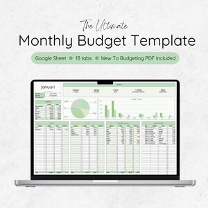 Monthly Budget Template Google Sheets | Finance Tracker, Paycheck Budget Planner, Expense Tracker Excel | Household Budget Spreadsheet