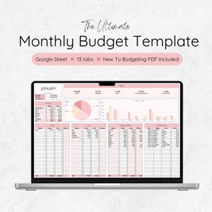 Monthly Budget Template Google Sheets | Finance Tracker, Paycheck Budget Planner, Expense Tracker Excel | Household Budget Spreadsheet