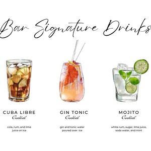 Signature Drinks-Zeichen