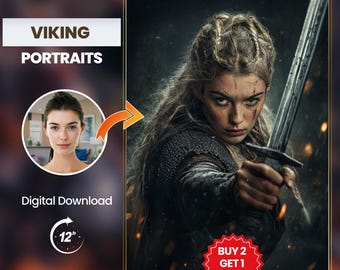 Custom Warrior Portrait | Unique Warrior Women Art | Personalized Women Portraits, Fantasy Artwork for Her