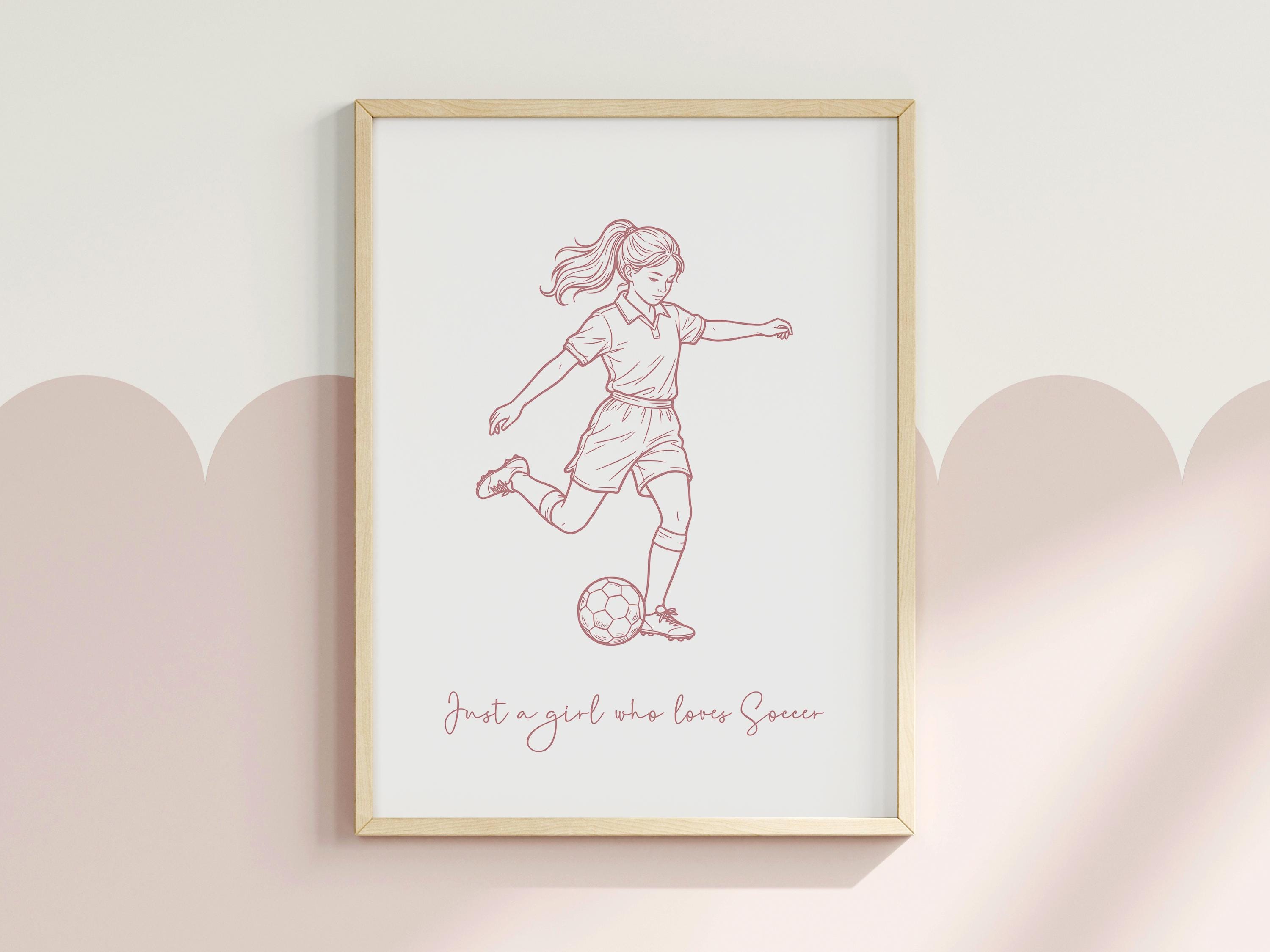 JMIMO Targa Acrilica A Forma Di Pallone – Regalo Per Ragazze Che Amano Il Calcio – Frase 'Just A Girl Who Loves Football'