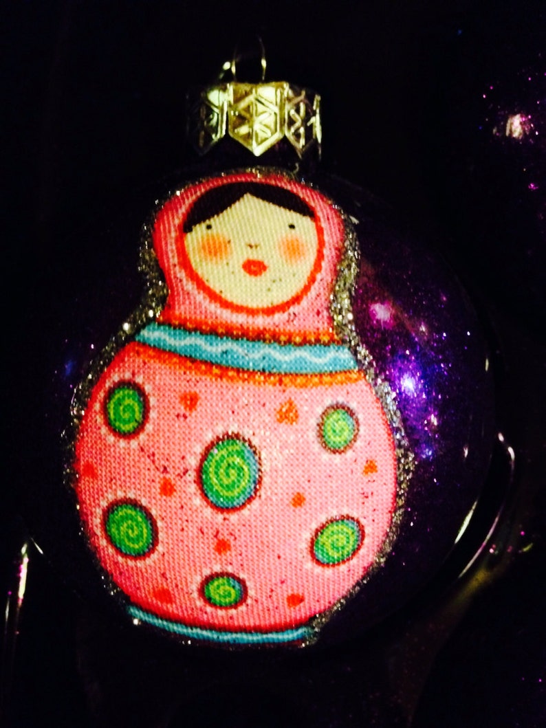 Russian nesting dolls Glass Ornaments Etsy