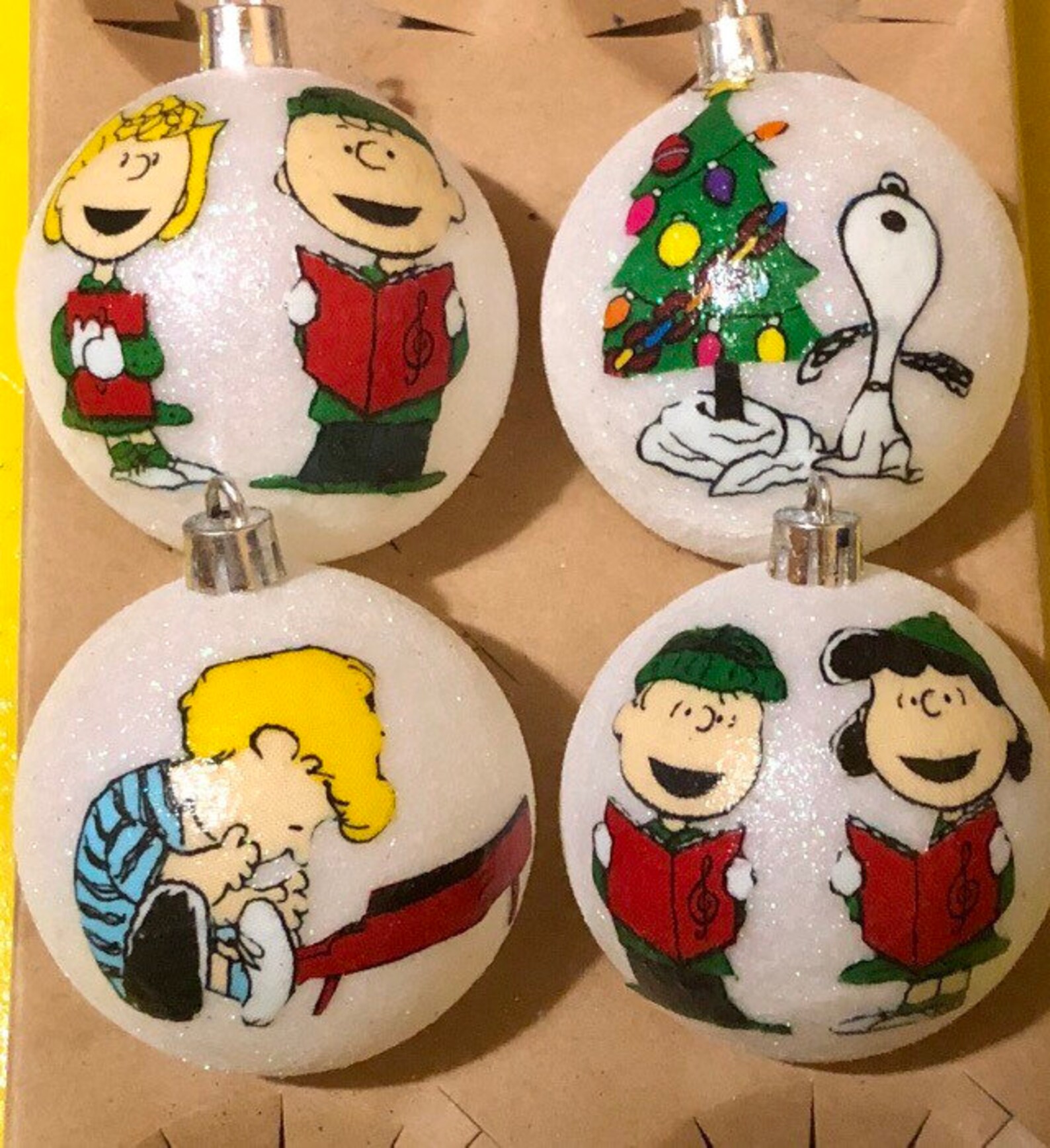 Peanuts inspired Christmas ornaments Etsy