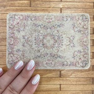 LOW COST miniature Abusson rug. Miniature 1:12 French Aubusson rug. Elegant dollhouse rug in various sizes. Pink Shabby chic carpet. Rococo.