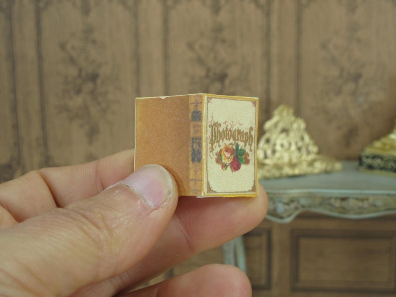 New Miniature Open Photo Album Victorian Book for Dollhouse, Scrapbook ...