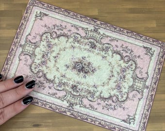 LOW COST miniature abusson rug. Miniature 1:12 french Carpet aubusson. Dollhouse elegant rug various sizes. Custom size rugs for dollhouse.