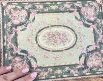 LOW COST miniature abusson rug. Miniature 1:12 french Carpet aubusson. Dollhouse elegant rug various sizes. Custom size rugs for dollhouse.