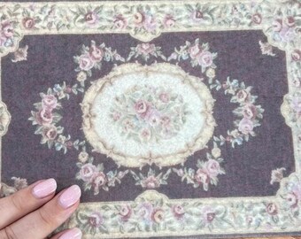 LOW COST miniature abusson rug. Miniature 1:12 french Carpet aubusson. Dollhouse elegant rug various sizes. Custom size rugs for dollhouse.
